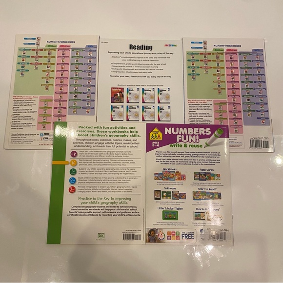 Kindergarten Homeschool Workbook Bundle | Kumon, DK, Spectrum, School Zone - Picture 2 of 10